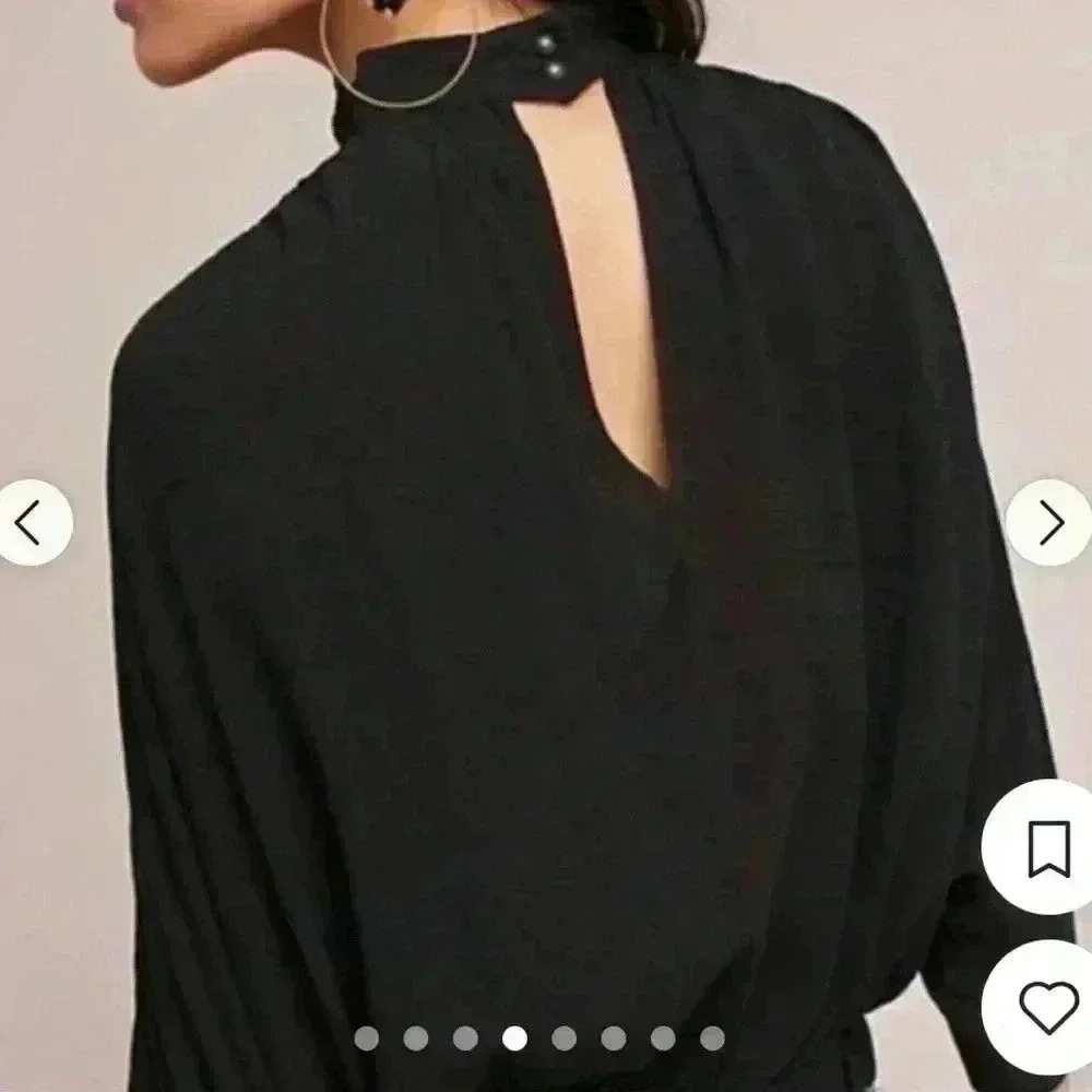 Anthropologie Maeve High-neck Cutout Blouse Black size small gently used - Picture 2 of 10